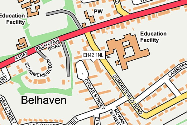 EH42 1NL map - OS OpenMap – Local (Ordnance Survey)