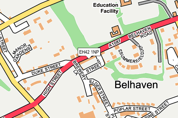 EH42 1NP map - OS OpenMap – Local (Ordnance Survey)