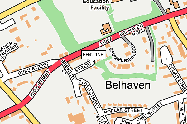 EH42 1NR map - OS OpenMap – Local (Ordnance Survey)