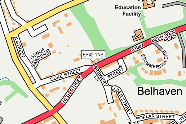 EH42 1NS map - OS OpenMap – Local (Ordnance Survey)