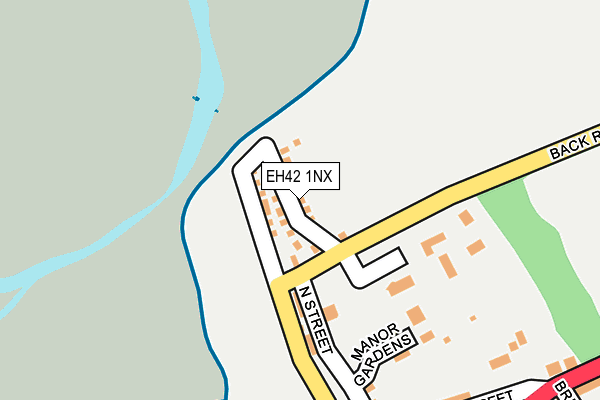 EH42 1NX map - OS OpenMap – Local (Ordnance Survey)
