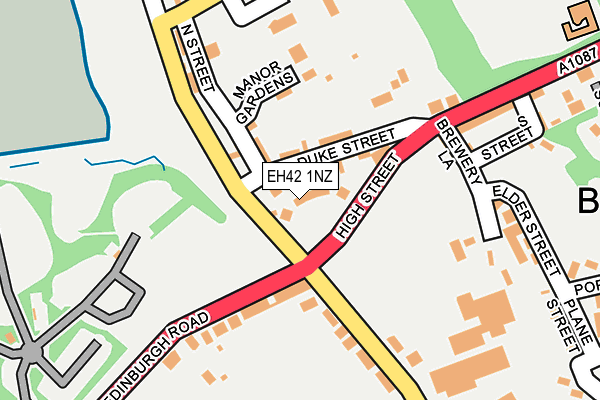 EH42 1NZ map - OS OpenMap – Local (Ordnance Survey)