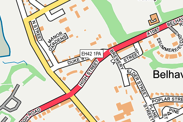 EH42 1PA map - OS OpenMap – Local (Ordnance Survey)