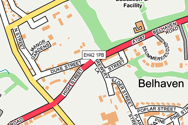 EH42 1PB map - OS OpenMap – Local (Ordnance Survey)