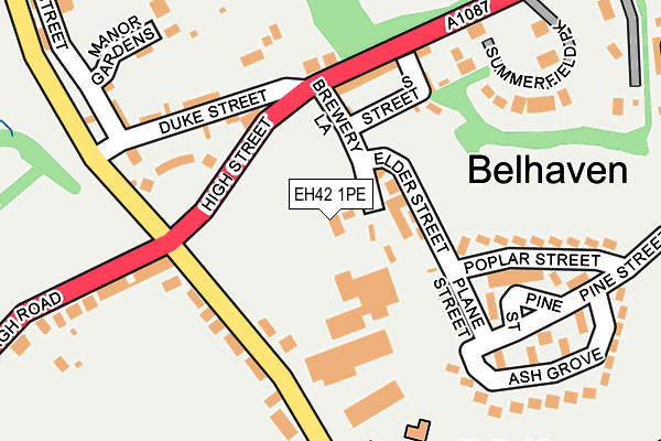 EH42 1PE map - OS OpenMap – Local (Ordnance Survey)