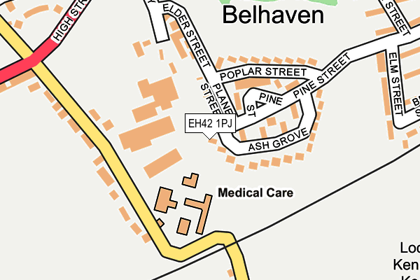 EH42 1PJ map - OS OpenMap – Local (Ordnance Survey)