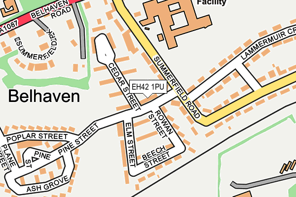 EH42 1PU map - OS OpenMap – Local (Ordnance Survey)