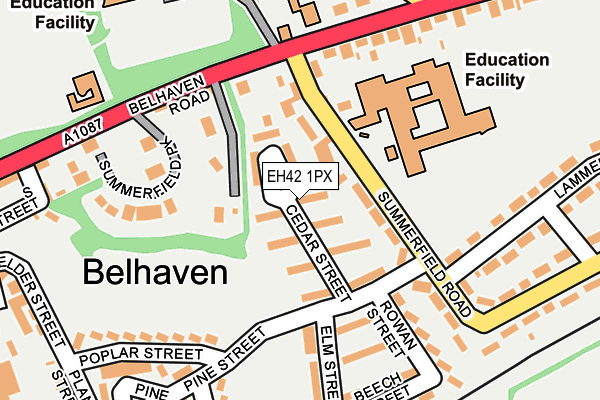 EH42 1PX map - OS OpenMap – Local (Ordnance Survey)