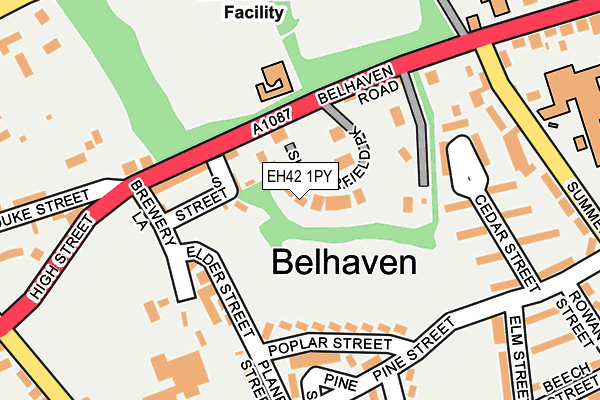 EH42 1PY map - OS OpenMap – Local (Ordnance Survey)