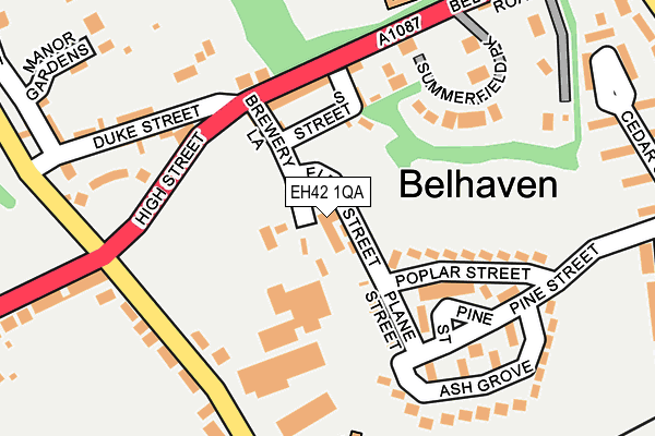 EH42 1QA map - OS OpenMap – Local (Ordnance Survey)