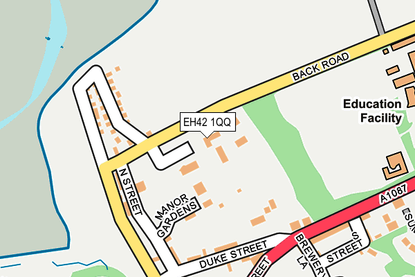 EH42 1QQ map - OS OpenMap – Local (Ordnance Survey)