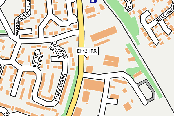 EH42 1RR map - OS OpenMap – Local (Ordnance Survey)