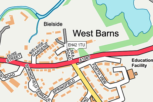 EH42 1TU map - OS OpenMap – Local (Ordnance Survey)