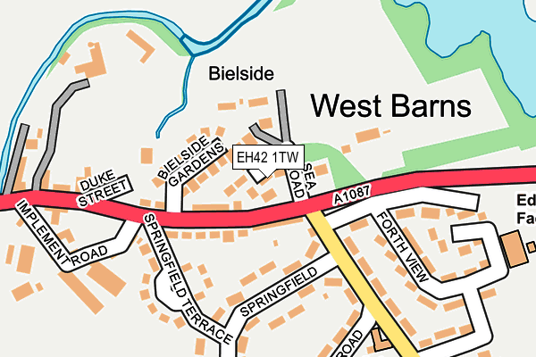 EH42 1TW map - OS OpenMap – Local (Ordnance Survey)