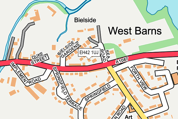 EH42 1UJ map - OS OpenMap – Local (Ordnance Survey)