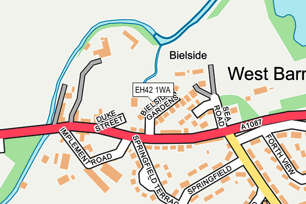 EH42 1WA map - OS OpenMap – Local (Ordnance Survey)