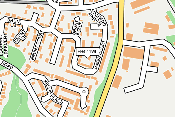 EH42 1WL map - OS OpenMap – Local (Ordnance Survey)