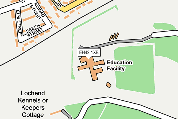 EH42 1XB map - OS OpenMap – Local (Ordnance Survey)