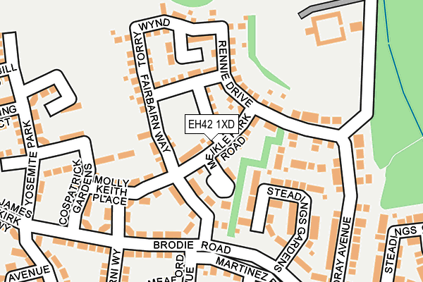 EH42 1XD map - OS OpenMap – Local (Ordnance Survey)