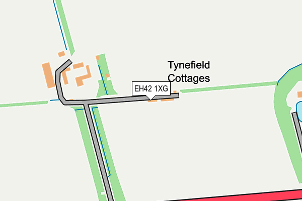 EH42 1XG map - OS OpenMap – Local (Ordnance Survey)