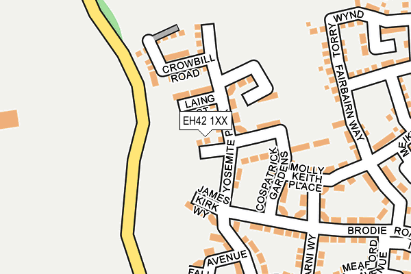 EH42 1XX map - OS OpenMap – Local (Ordnance Survey)