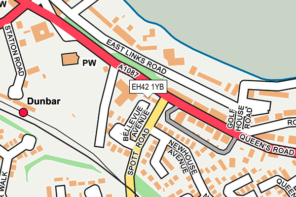 EH42 1YB map - OS OpenMap – Local (Ordnance Survey)