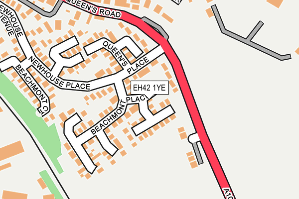 EH42 1YE map - OS OpenMap – Local (Ordnance Survey)