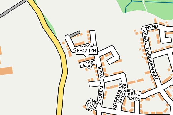 EH42 1ZN map - OS OpenMap – Local (Ordnance Survey)