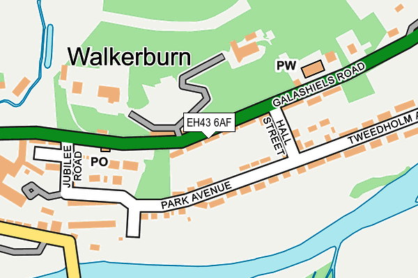 EH43 6AF map - OS OpenMap – Local (Ordnance Survey)