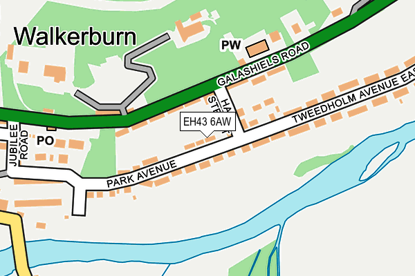 EH43 6AW map - OS OpenMap – Local (Ordnance Survey)