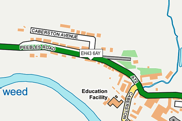 EH43 6AY map - OS OpenMap – Local (Ordnance Survey)