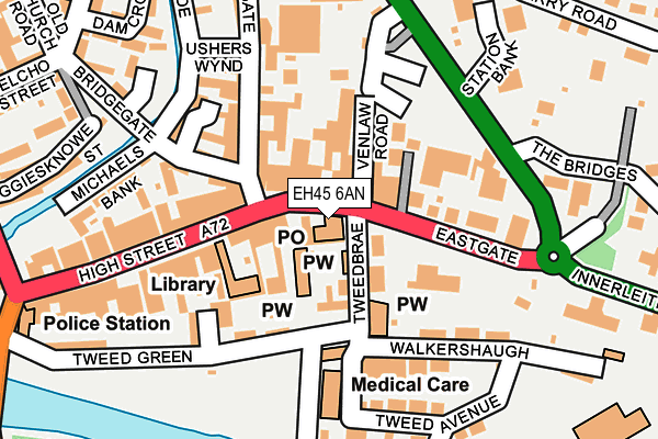 EH45 6AN map - OS OpenMap – Local (Ordnance Survey)