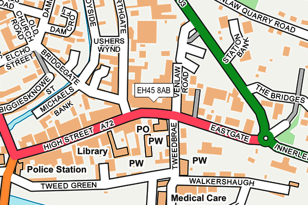 EH45 8AB map - OS OpenMap – Local (Ordnance Survey)