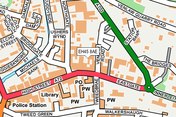 EH45 8AE map - OS OpenMap – Local (Ordnance Survey)