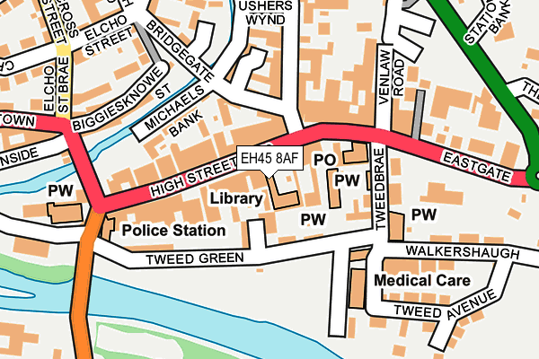 EH45 8AF map - OS OpenMap – Local (Ordnance Survey)