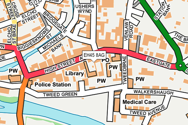 EH45 8AG map - OS OpenMap – Local (Ordnance Survey)