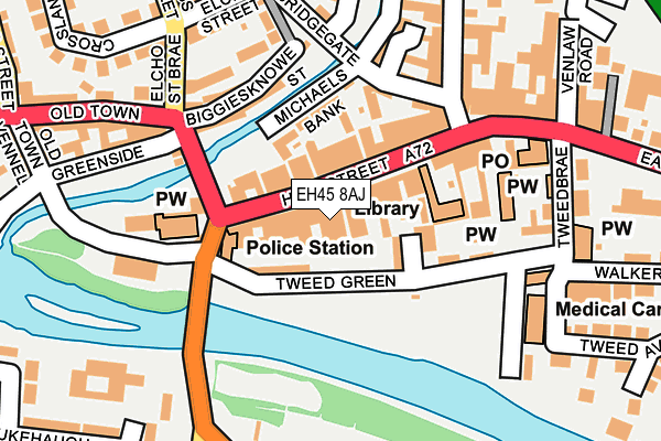 EH45 8AJ map - OS OpenMap – Local (Ordnance Survey)