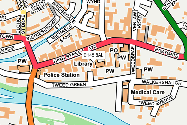 EH45 8AL map - OS OpenMap – Local (Ordnance Survey)