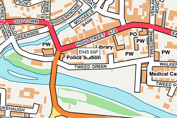 EH45 8AP map - OS OpenMap – Local (Ordnance Survey)