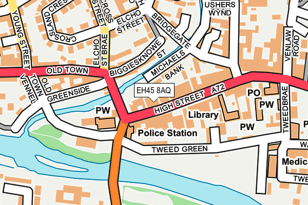 EH45 8AQ map - OS OpenMap – Local (Ordnance Survey)