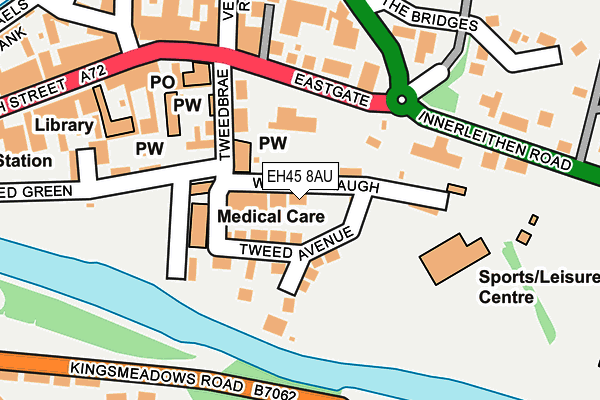 EH45 8AU map - OS OpenMap – Local (Ordnance Survey)