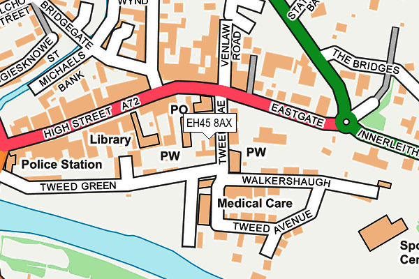 EH45 8AX map - OS OpenMap – Local (Ordnance Survey)