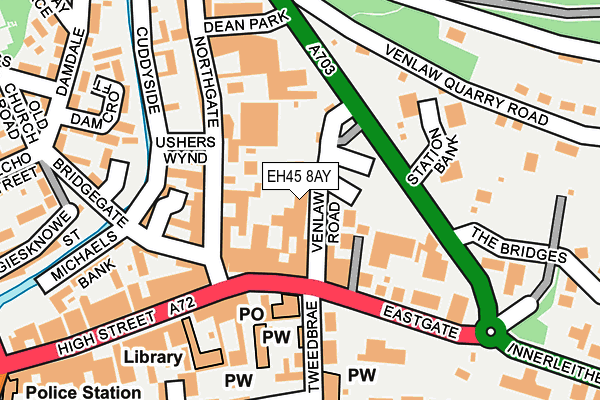 EH45 8AY map - OS OpenMap – Local (Ordnance Survey)