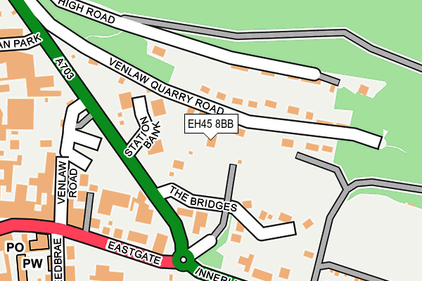 EH45 8BB map - OS OpenMap – Local (Ordnance Survey)