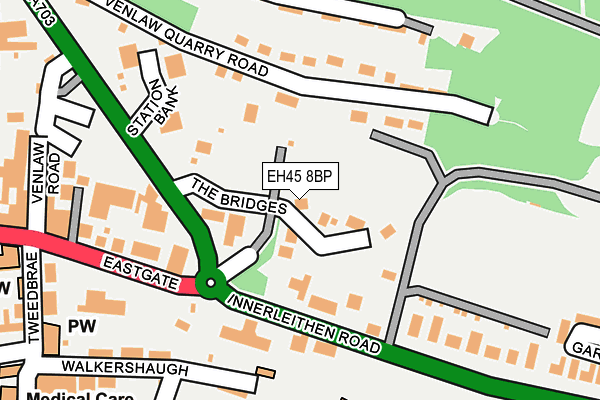 EH45 8BP map - OS OpenMap – Local (Ordnance Survey)