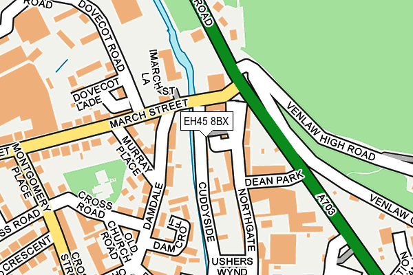 EH45 8BX map - OS OpenMap – Local (Ordnance Survey)
