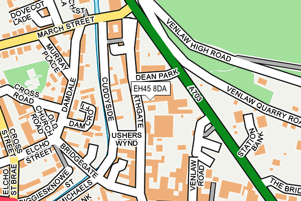 EH45 8DA map - OS OpenMap – Local (Ordnance Survey)