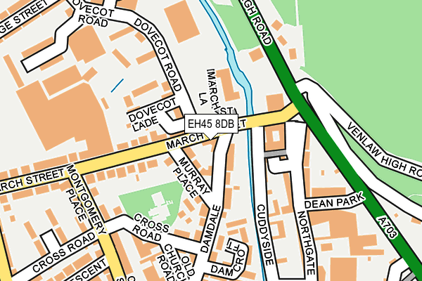 EH45 8DB map - OS OpenMap – Local (Ordnance Survey)