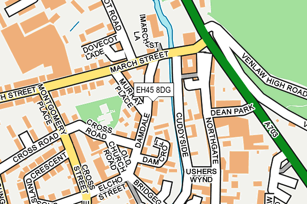 EH45 8DG map - OS OpenMap – Local (Ordnance Survey)