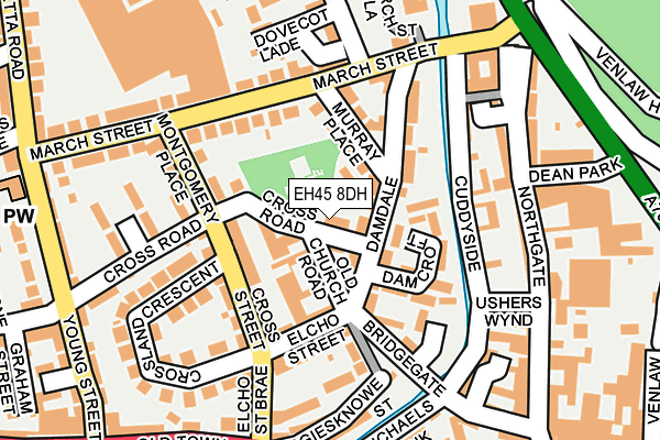 EH45 8DH map - OS OpenMap – Local (Ordnance Survey)